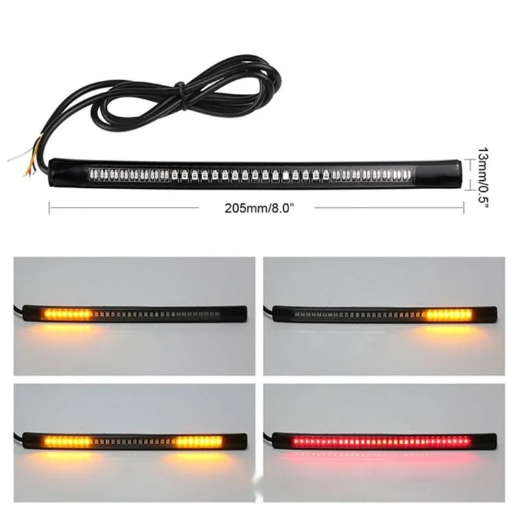 Motorcycle LED brake light two-colour steering waterproof bar silicone 220mm 12V integrated taillight