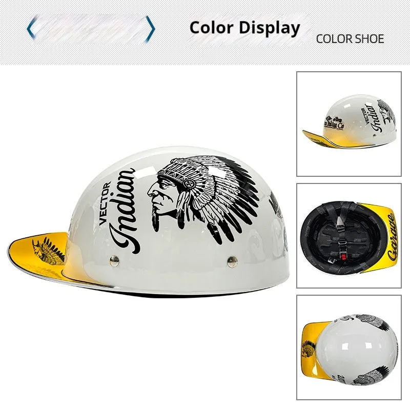 Retro ABS motorcycle helmet in Bright Black Cement Grey, available in multiple sizes for women and general riders