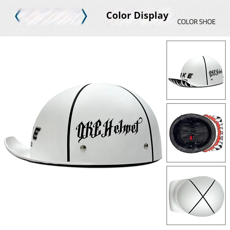 Retro ABS motorcycle helmet in Bright Black Cement Grey, available in multiple sizes for women and general riders