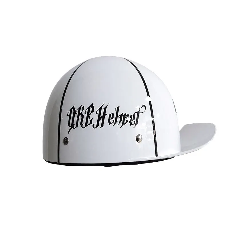Retro ABS motorcycle helmet in Bright Black Cement Grey, available in multiple sizes for women and general riders