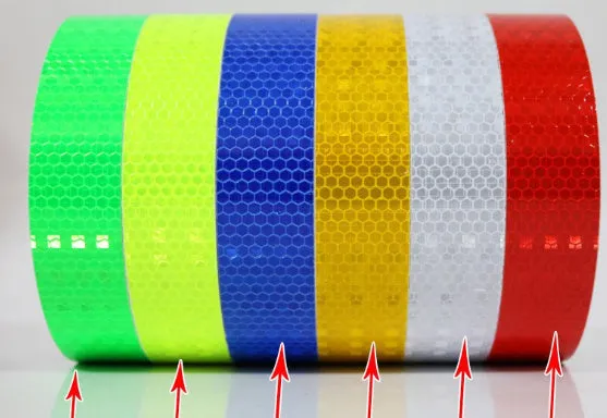 Reflective stripe roll in grass green, 8 metres length, crystal lattice pattern for motorcycle night safety