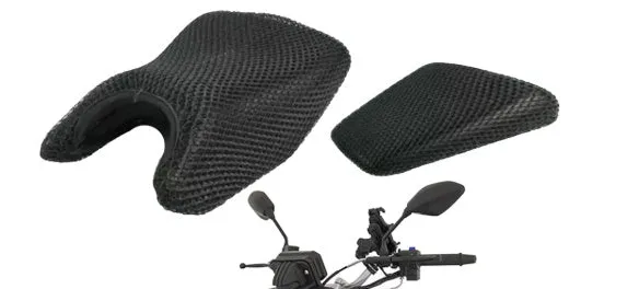 Black nylon mesh motorcycle seat cover suitable for Italika 280z model