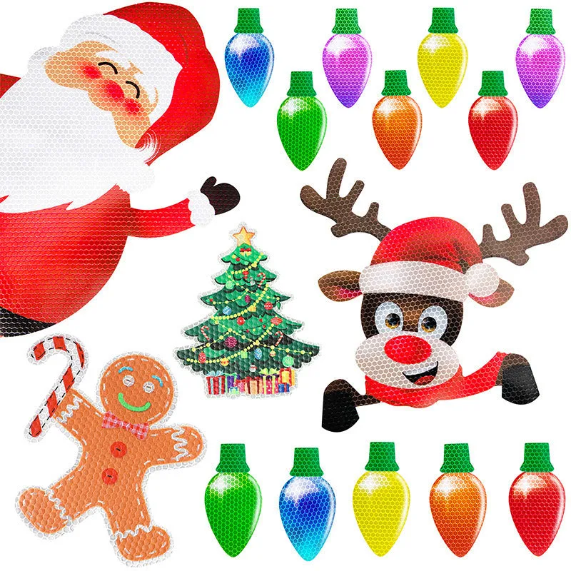 Christmas light bulb reflective magnetic paste set with 24 bulbs and 12 wires for metal surface decoration