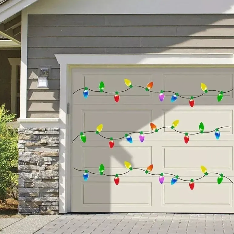 Christmas light bulb reflective magnetic paste set with 24 bulbs and 12 wires for metal surface decoration