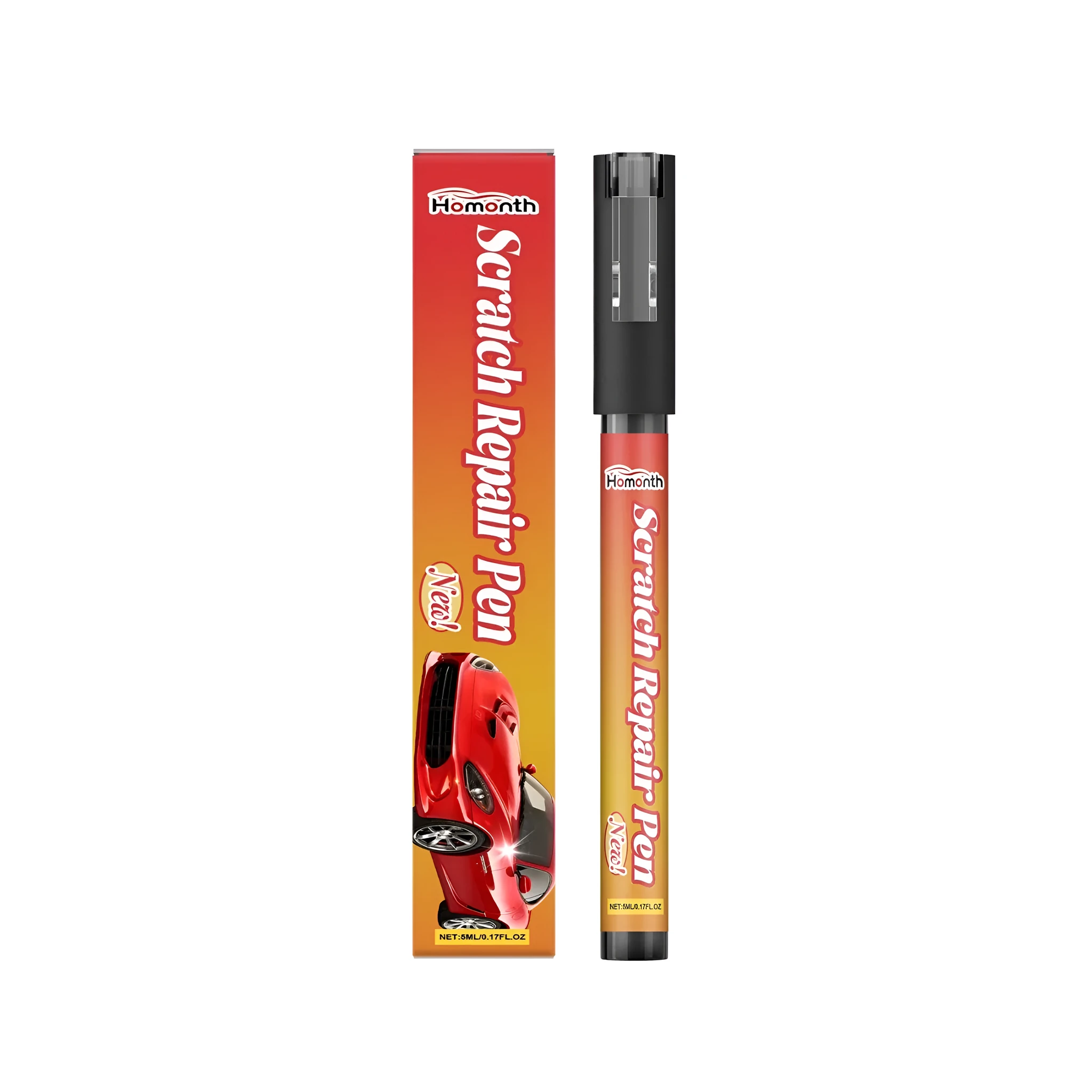 Scratch repair pen with 5ml acrylic formula for furniture touch-up, white liquid visible in clear barrel