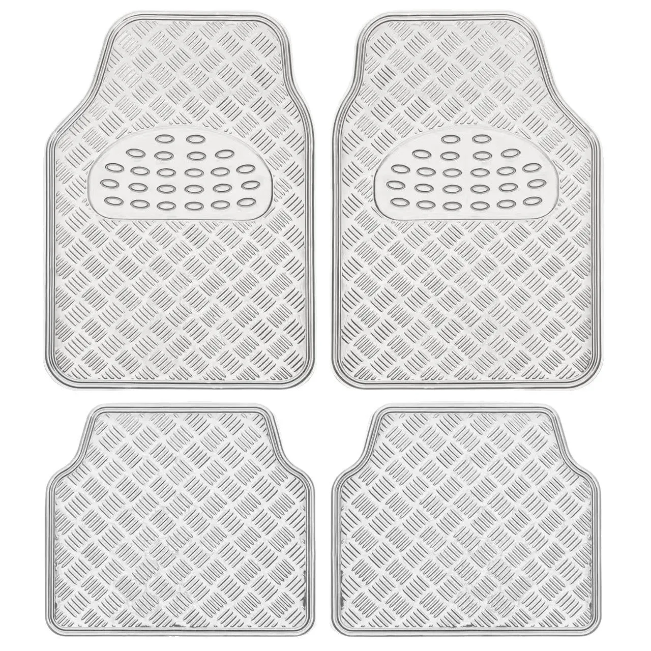 Blue universal car aluminum film foot mat four-piece set with non-slip PVC surface