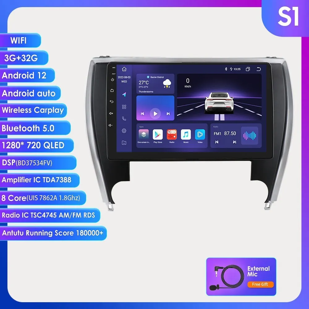 10-inch car stereo MP5 navigation unit for 2015 Toyota Camry dashboard installation