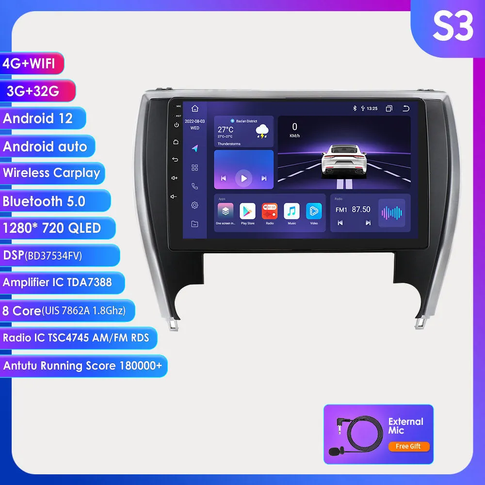 10-inch car stereo MP5 navigation unit for 2015 Toyota Camry dashboard installation