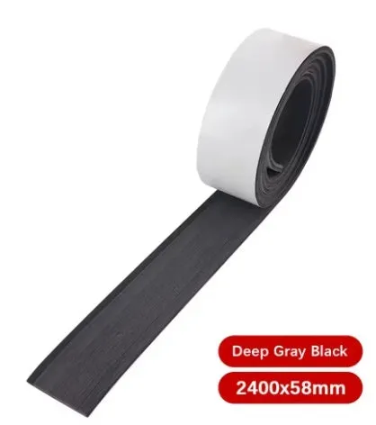 Yacht teak edge strip deck pad floor in light gray black – 240x5.7cm EVA foam strip for boats and RVs