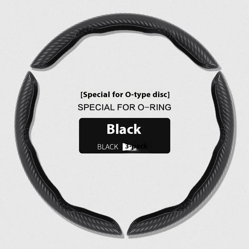 Sweat-absorbent suede steering wheel cover with carbon fibre pattern for 38cm or 40cm wheels in business style