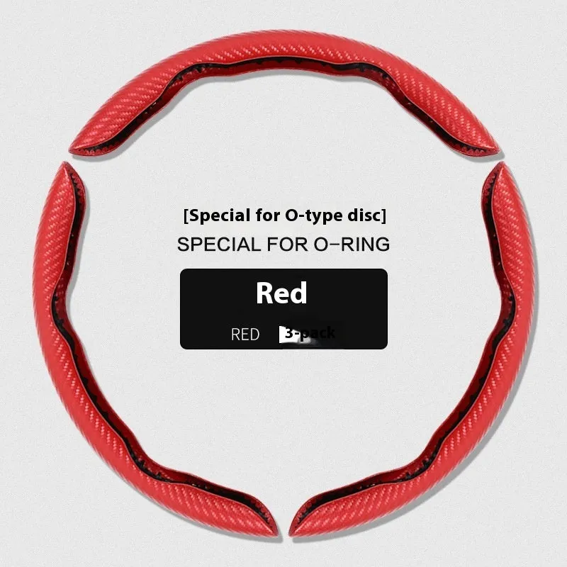 Sweat-absorbent suede steering wheel cover with carbon fibre pattern for 38cm or 40cm wheels in business style