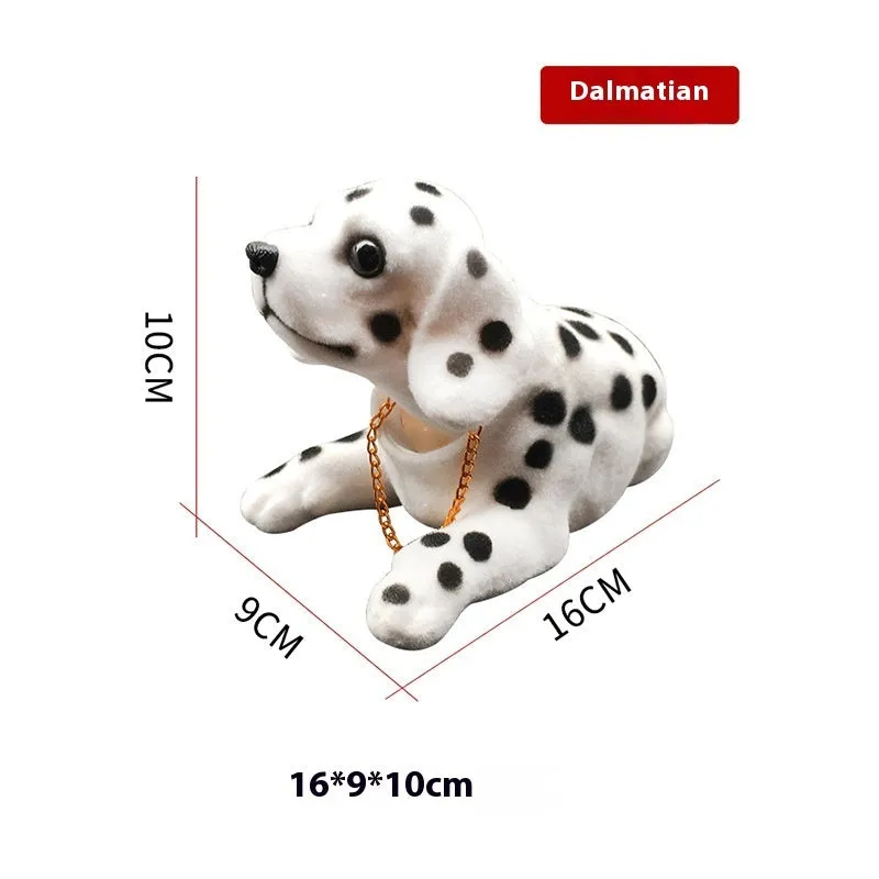 Resin head-shaking dog car decoration in Labrador colour, modern style, on a car dashboard