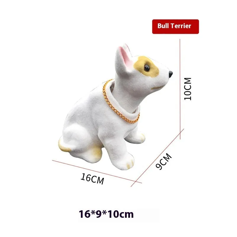 Resin head-shaking dog car decoration in Labrador colour, modern style, on a car dashboard