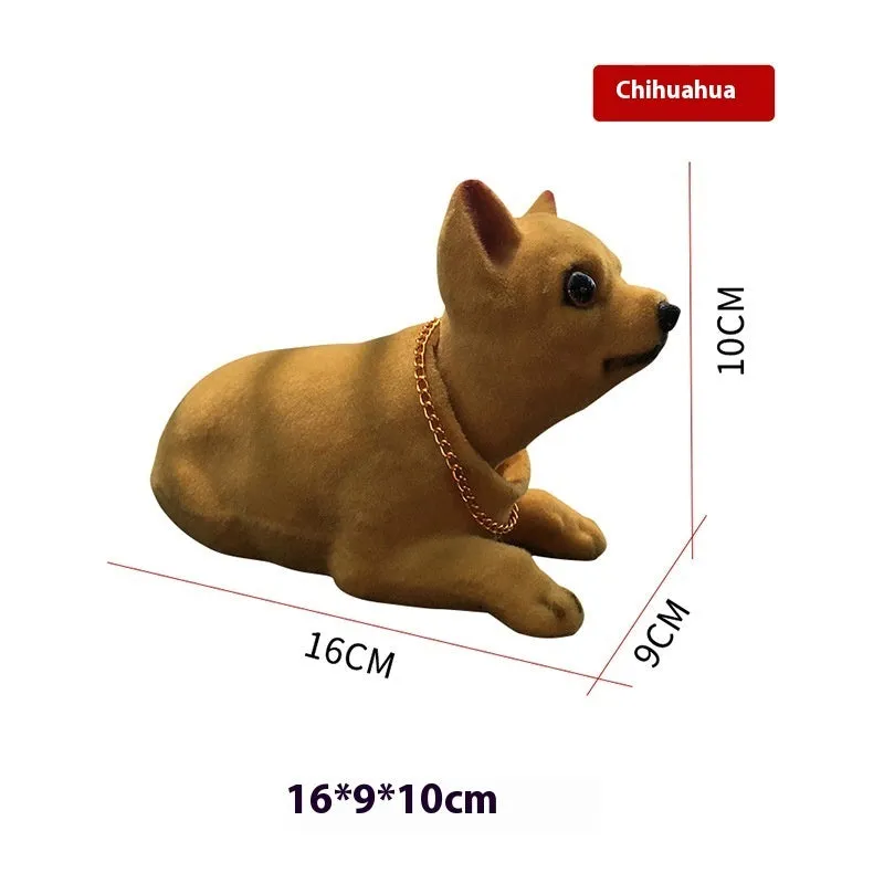 Resin head-shaking dog car decoration in Labrador colour, modern style, on a car dashboard