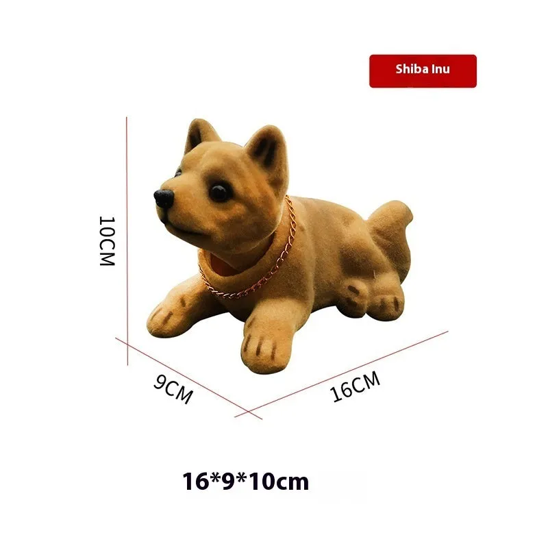 Resin head-shaking dog car decoration in Labrador colour, modern style, on a car dashboard