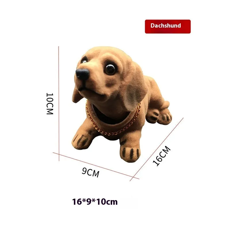 Resin head-shaking dog car decoration in Labrador colour, modern style, on a car dashboard