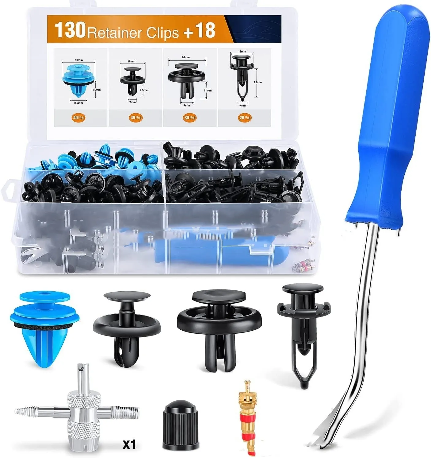 Boxed buckle car bumper splash-proof fastener holder set with 83 130 140 pieces for Acura Honda Toyota