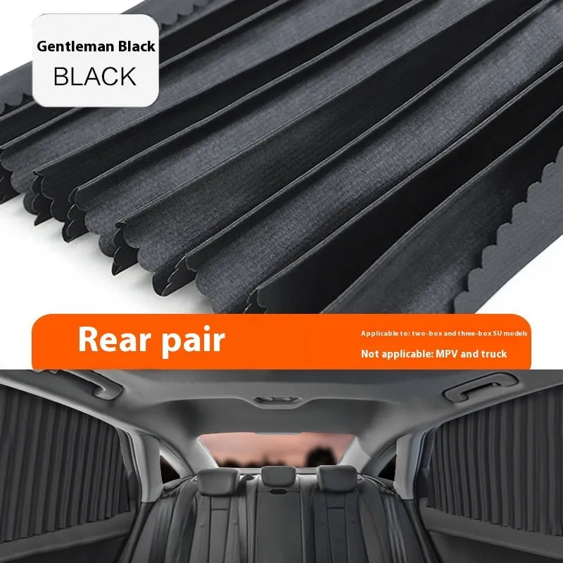 Car magnetic sunshade polyester four-piece set in silver colour for full car window coverage