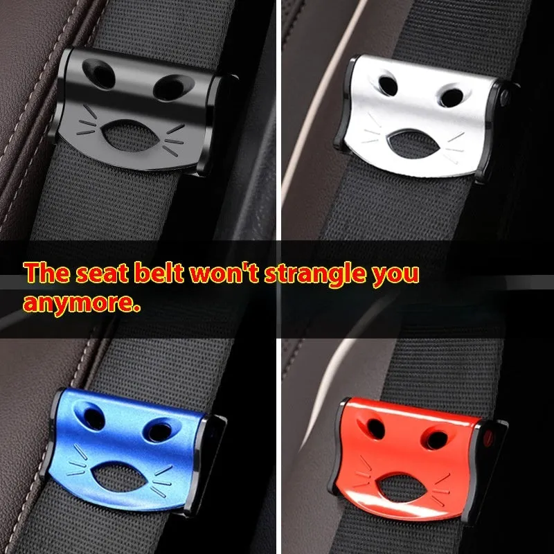 Car safety belt regulator for pregnant women in black ABS material, anti-strangulation belly stopper