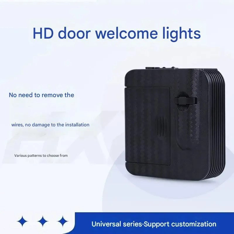 Wireless car welcome light with carbon fibre pattern finish and infrared sensor for door projection