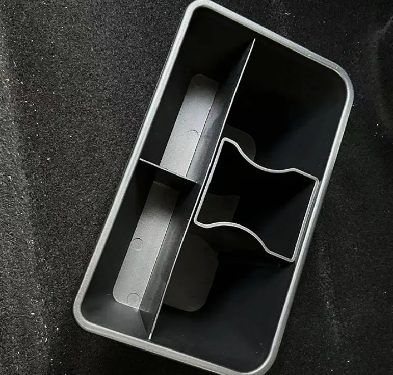 Tesla Model Y rear storage box in ABS plastic with waterproof feature and snug fit