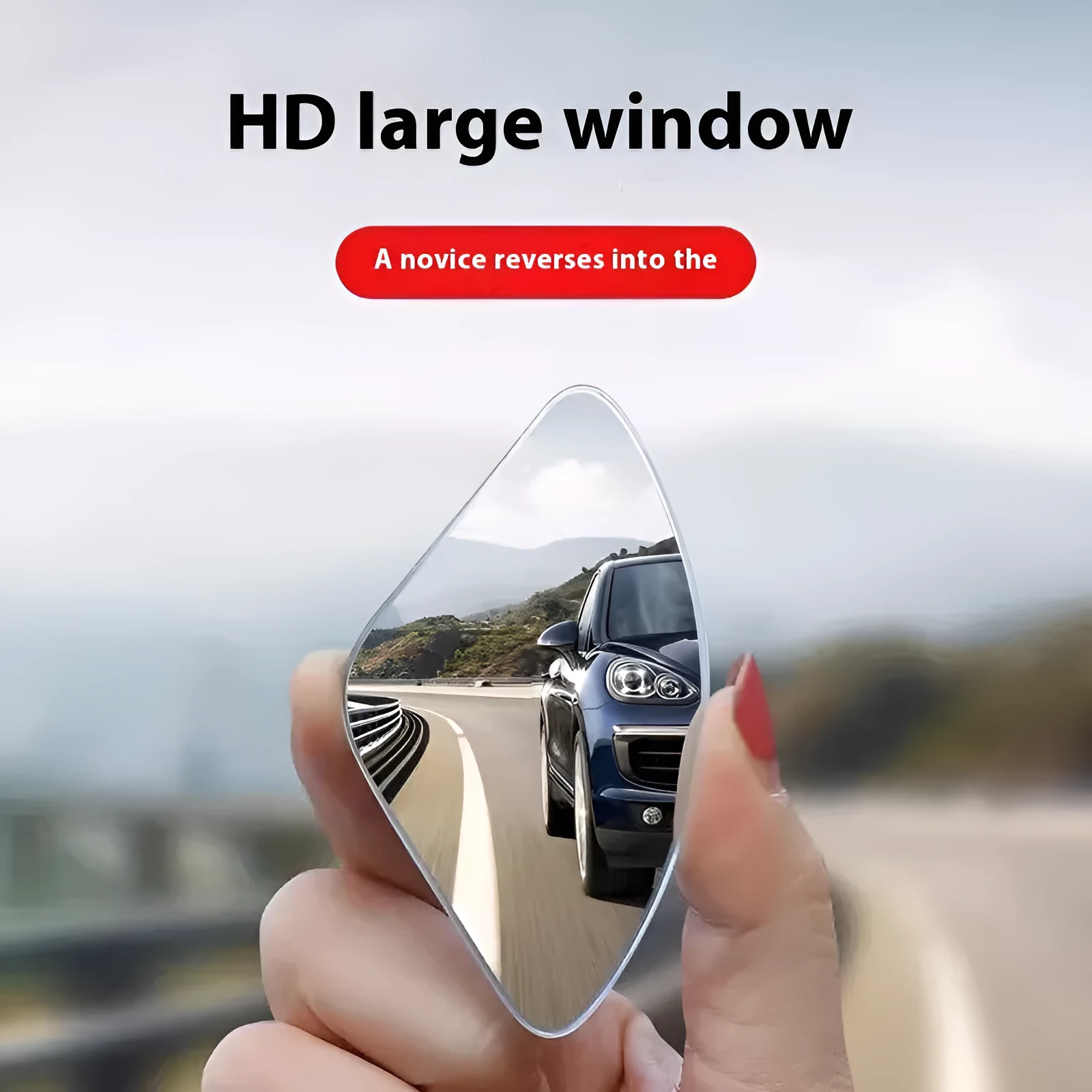 Small round frameless glass rearview mirror for general vehicle fit, one pair pack