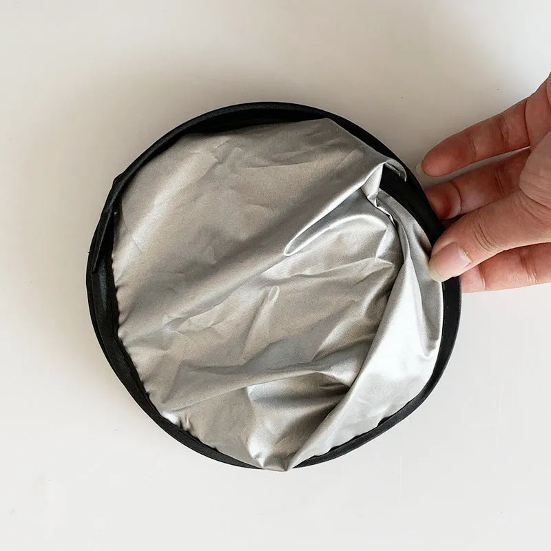 Suction cup car side window sun shade with silver coated reflective fabric for heat insulation