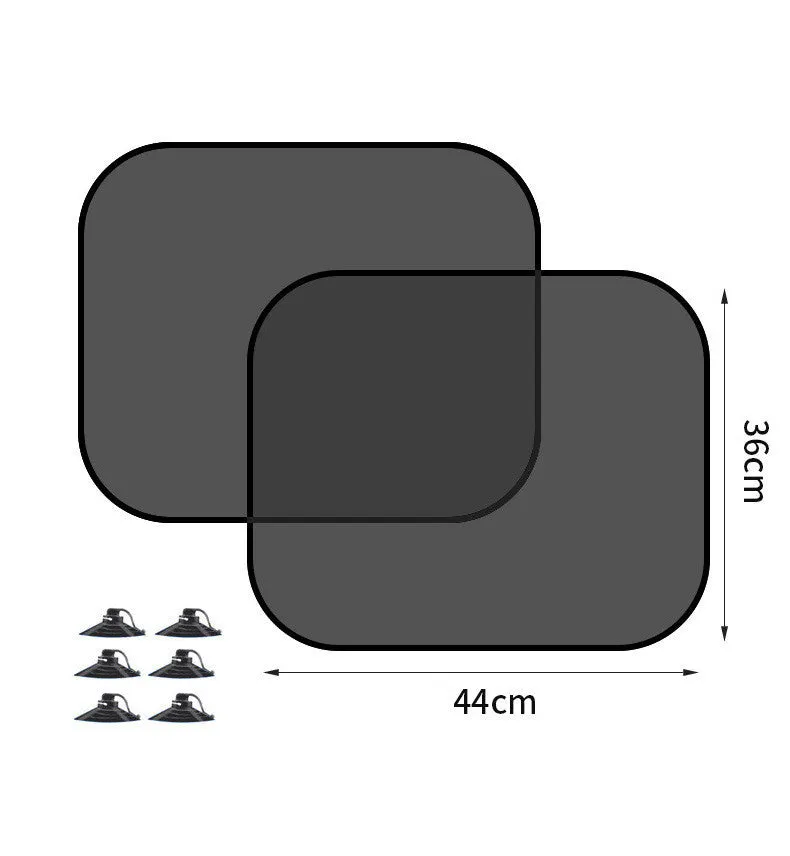 Suction cup car side window sun shade with silver coated reflective fabric for heat insulation