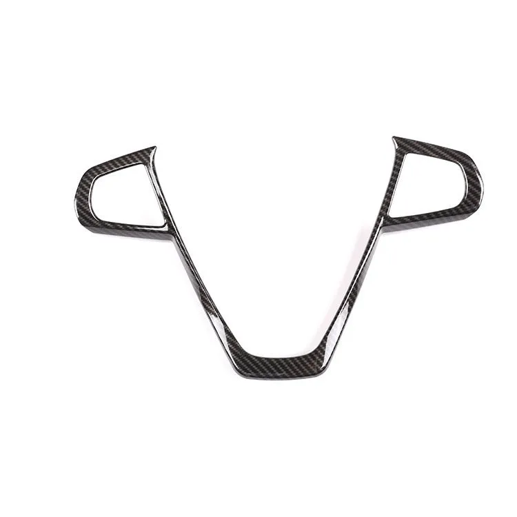 Carbon fibre pattern ABS plastic overlay frame for BMW steering wheel buttons.