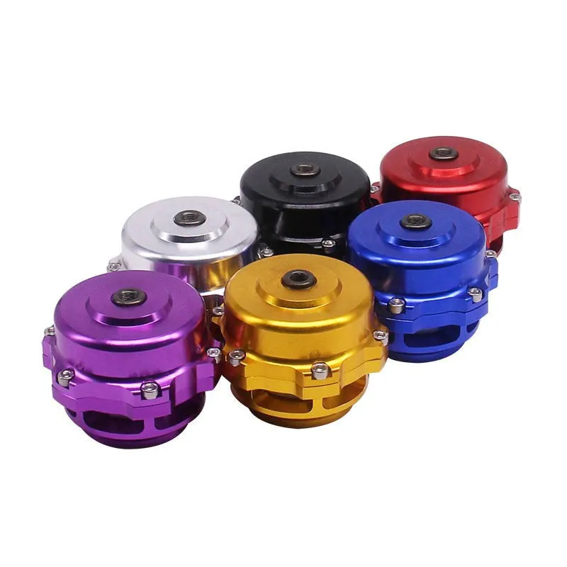 Universal aluminium alloy turbo blowoff valve in six colour options with 50mm diameter