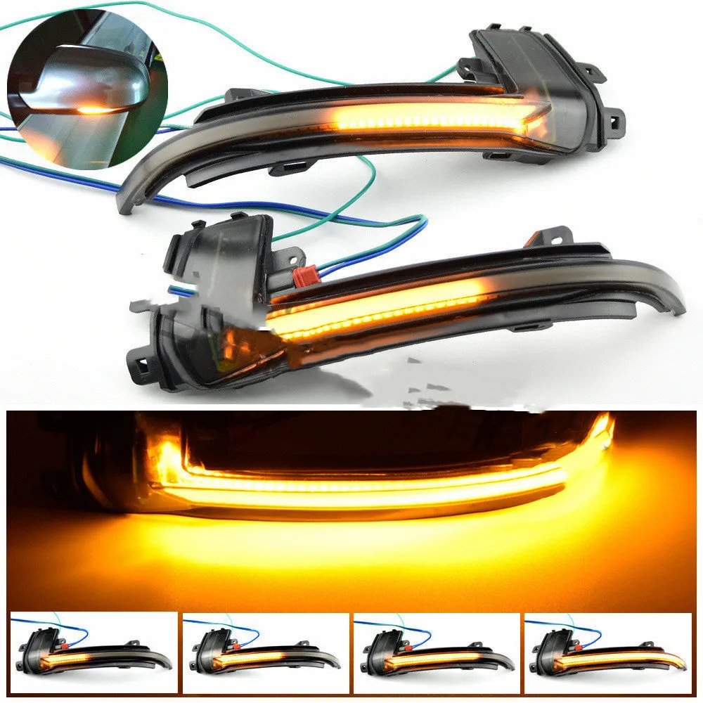 Audi A4 B8.5 rearview mirror running water turn signal in Crystal White ABS plastic