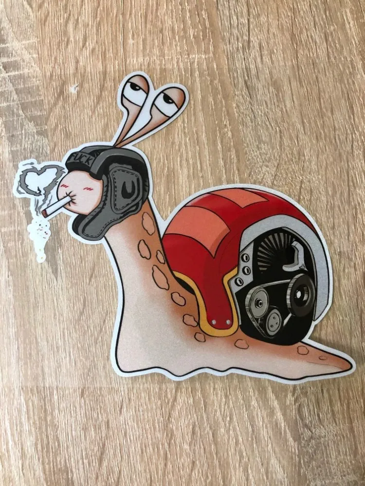 Reflective snail bumper sticker 12cm by 8cm with polyester material and animal pattern in picture colour