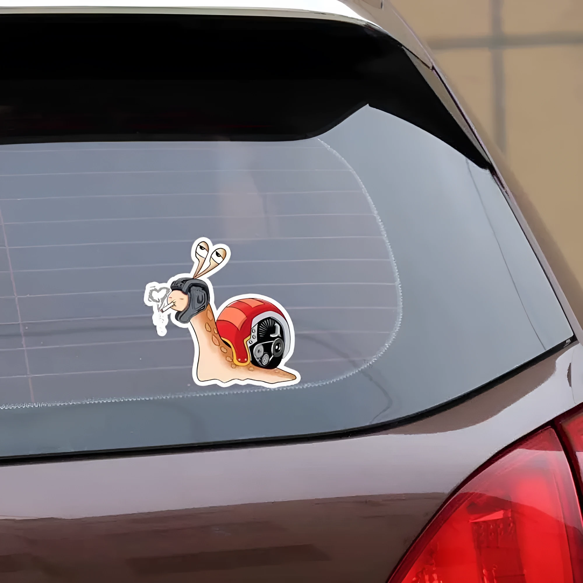 Reflective snail bumper sticker 12cm by 8cm with polyester material and animal pattern in picture colour