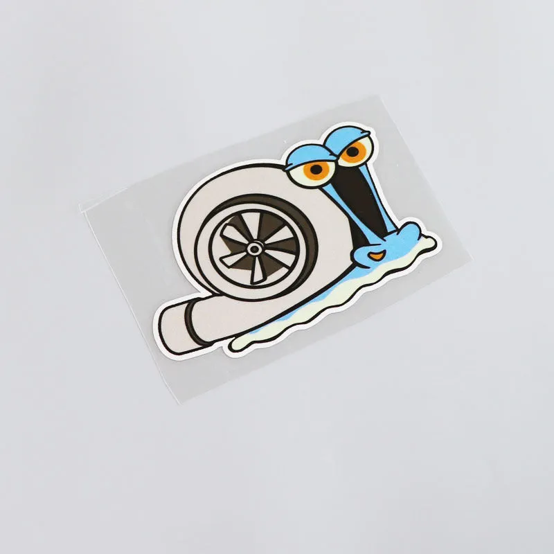 Reflective snail bumper sticker 12cm by 8cm with polyester material and animal pattern in picture colour