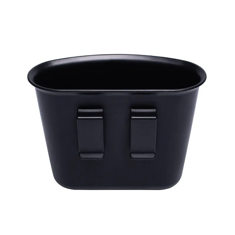 Universal hanging car storage bucket in black for vehicle interior waste disposal