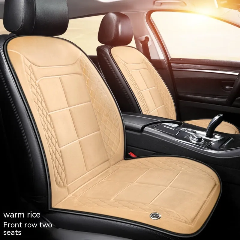 Car seat heating cushion in beige, black and coffee colours for single, double and rear seats.