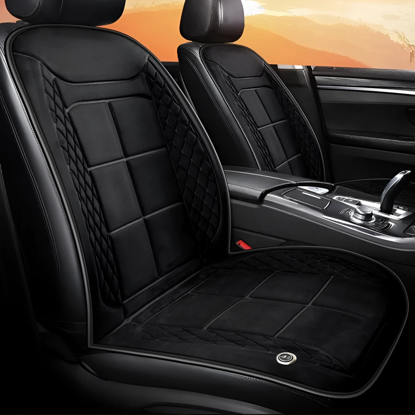 Car seat heating cushion in beige, black and coffee colours for single, double and rear seats.