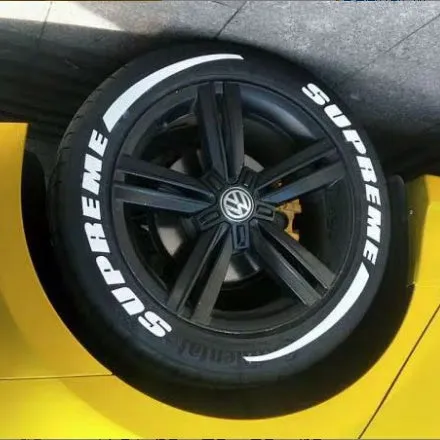 3D stereo rubber car tyre letter stickers with white towel and 20ml glue bottle for DIY fitting