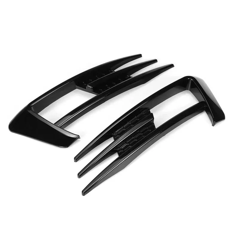 Pair of black and carbon fibre fog lamp grille frames for VW Golf 7 MK7 front bumper