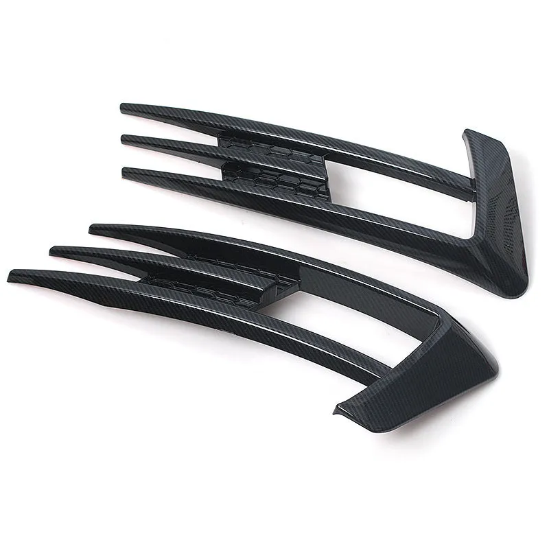 Pair of black and carbon fibre fog lamp grille frames for VW Golf 7 MK7 front bumper