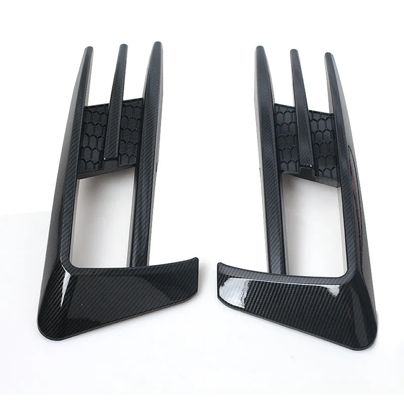 Pair of black and carbon fibre fog lamp grille frames for VW Golf 7 MK7 front bumper