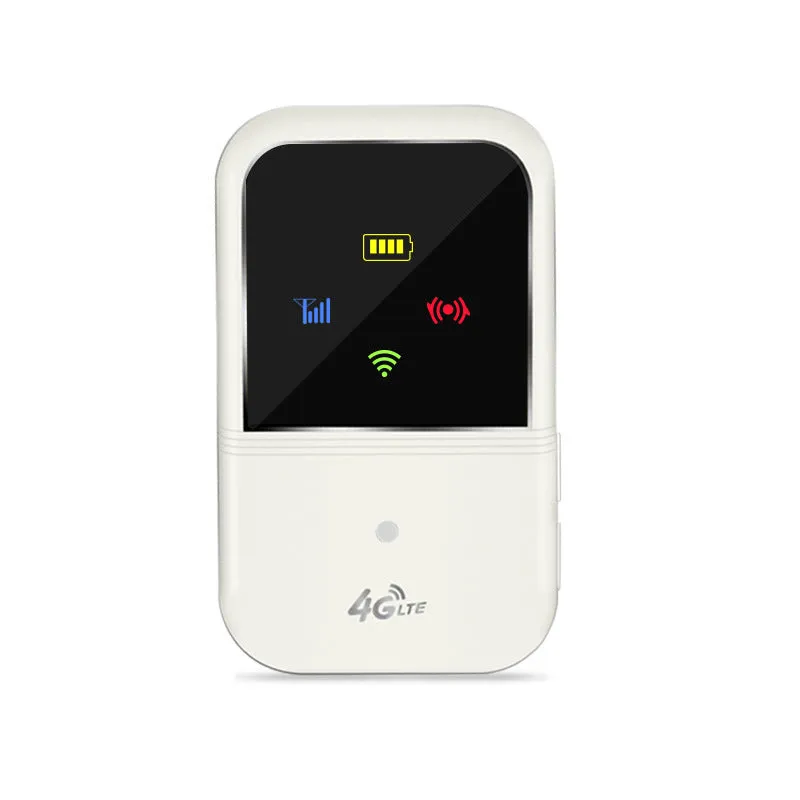 White 4G LTE car router with USB cable, compact 10.8 cm size, on a table surface