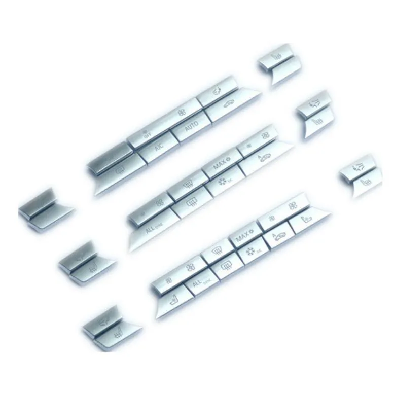 Chrome dashboard air conditioning button panel replacement set for automotive interior ventilation controls