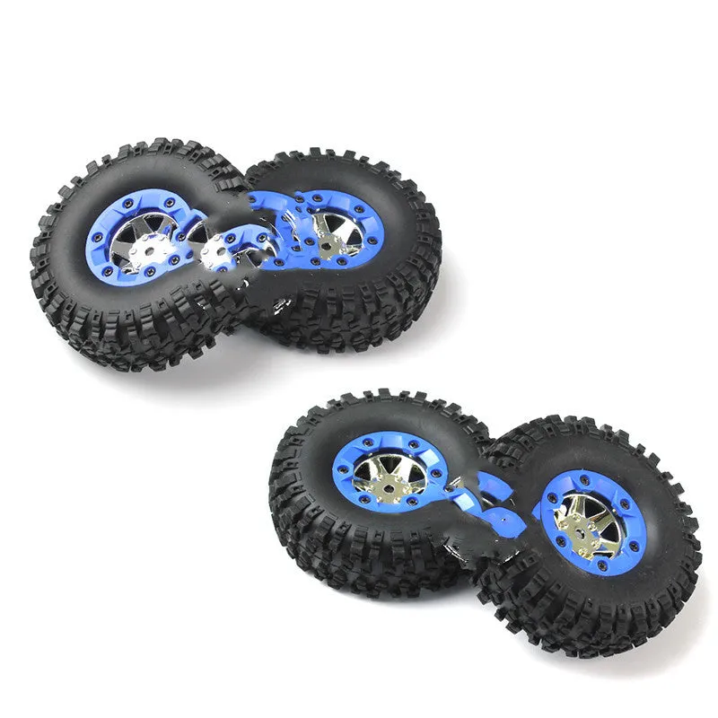 Plastic climbing off-road truck wheel hub tyre in blue for RC model replacement