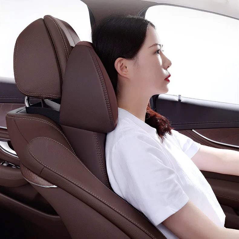 Car memory foam neck pillow with business-style design, Napa perforated cover, in black colour option