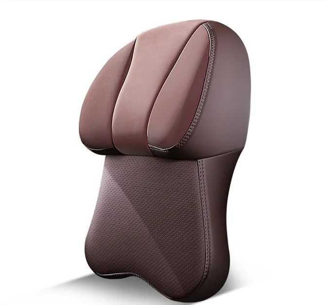 Car memory foam neck pillow with business-style design, Napa perforated cover, in black colour option