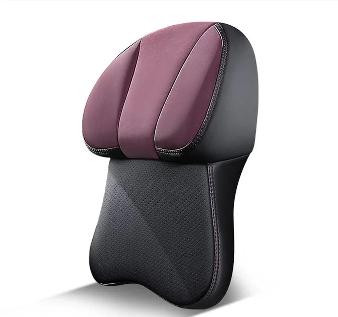 Car memory foam neck pillow with business-style design, Napa perforated cover, in black colour option