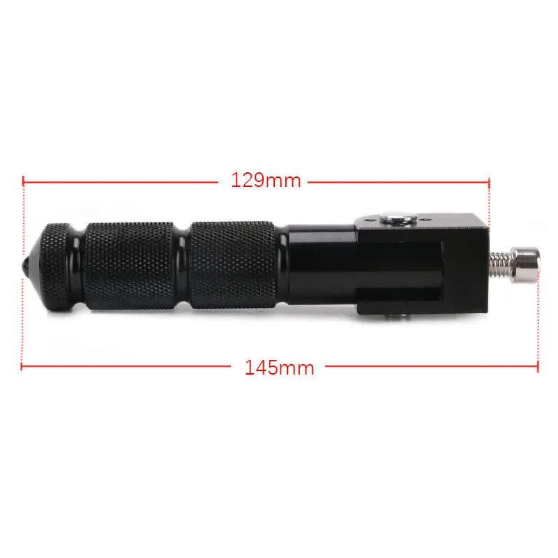 Two black universal motorcycle passenger footpegs with anti-slip surface, model HC019
