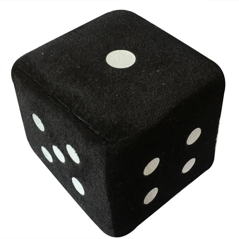 Plush red sponge dice cube 6cm on white background