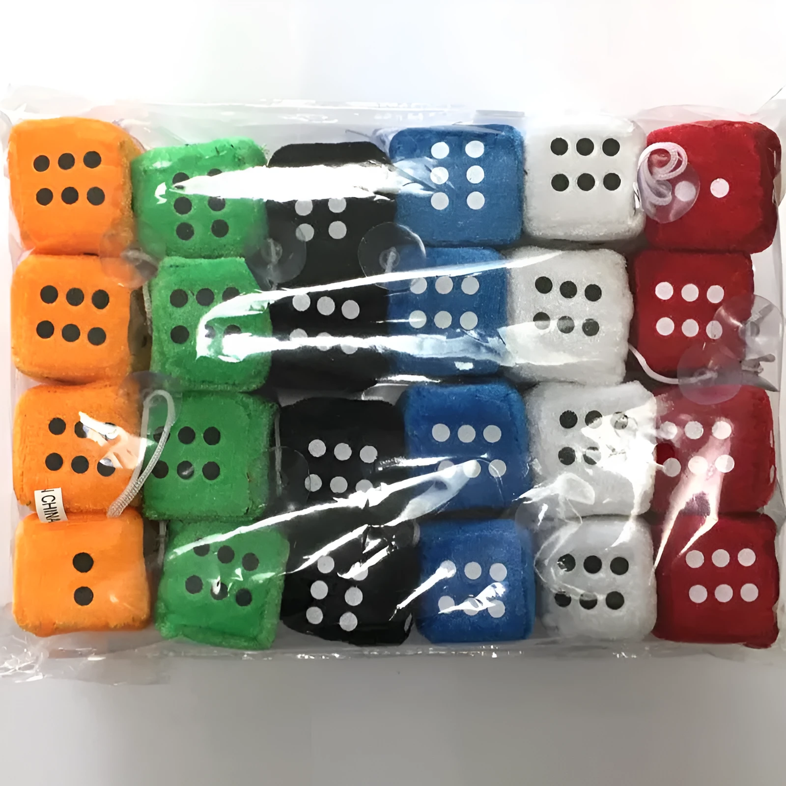 Plush red sponge dice cube 6cm on white background